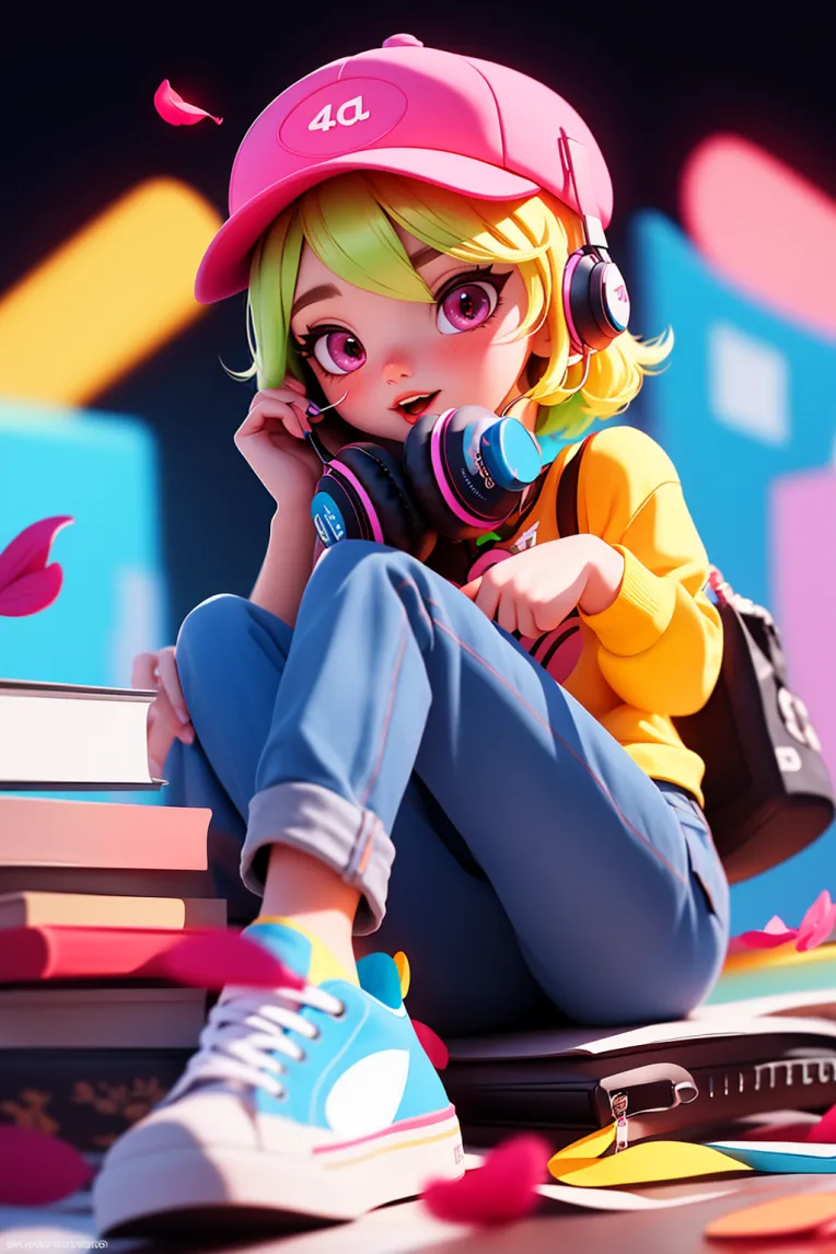 Cartoon style,Digital Painting Media,Girl,LoRA,SD 1.5