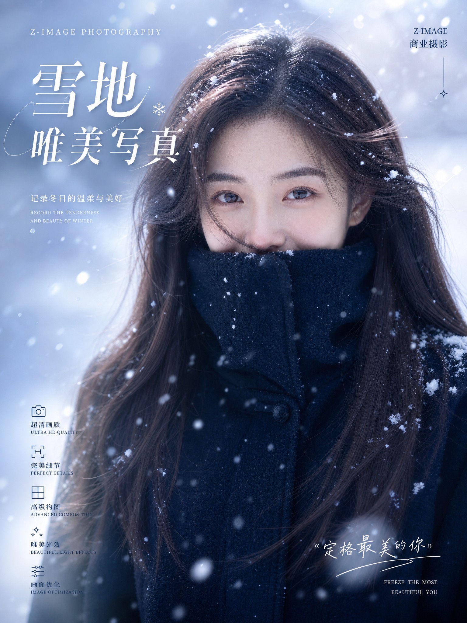 Beautiful snow scene portrait photography v1.0
