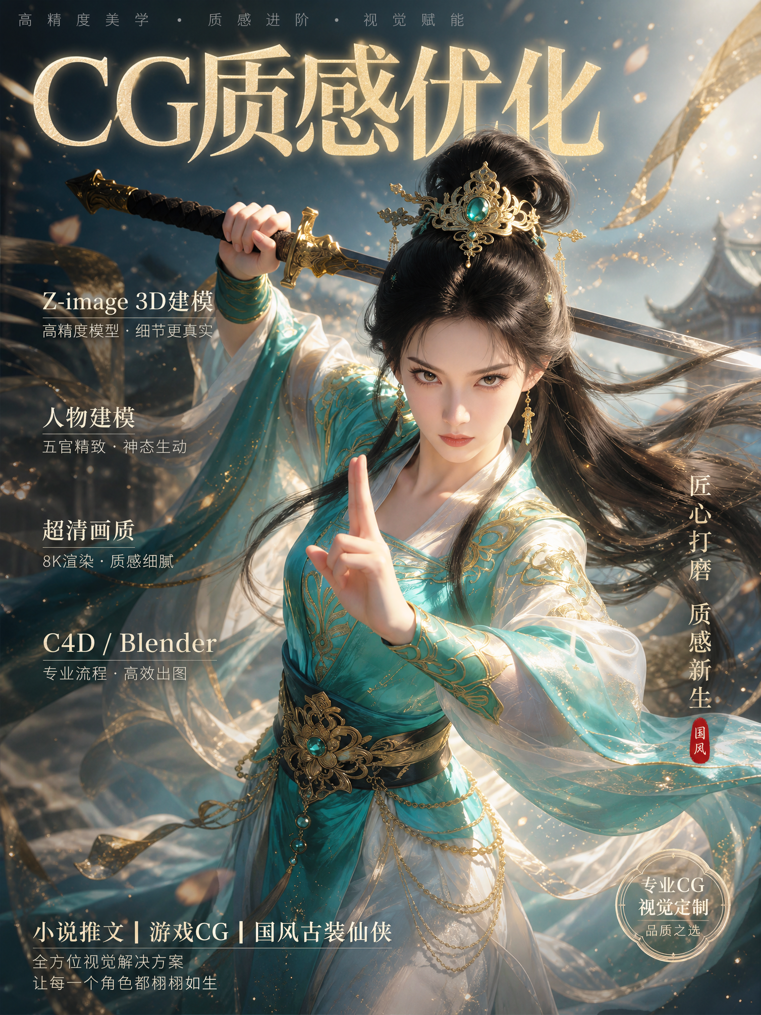 CG character modeling texture optimization | Chinese ancient costume fantasy v1.0