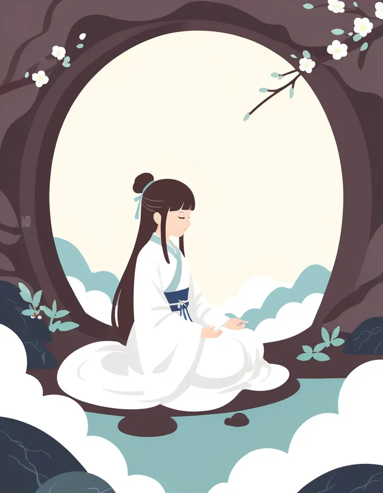 Chinese Style,Flat Illustration,Girl,LoRA,Kolors