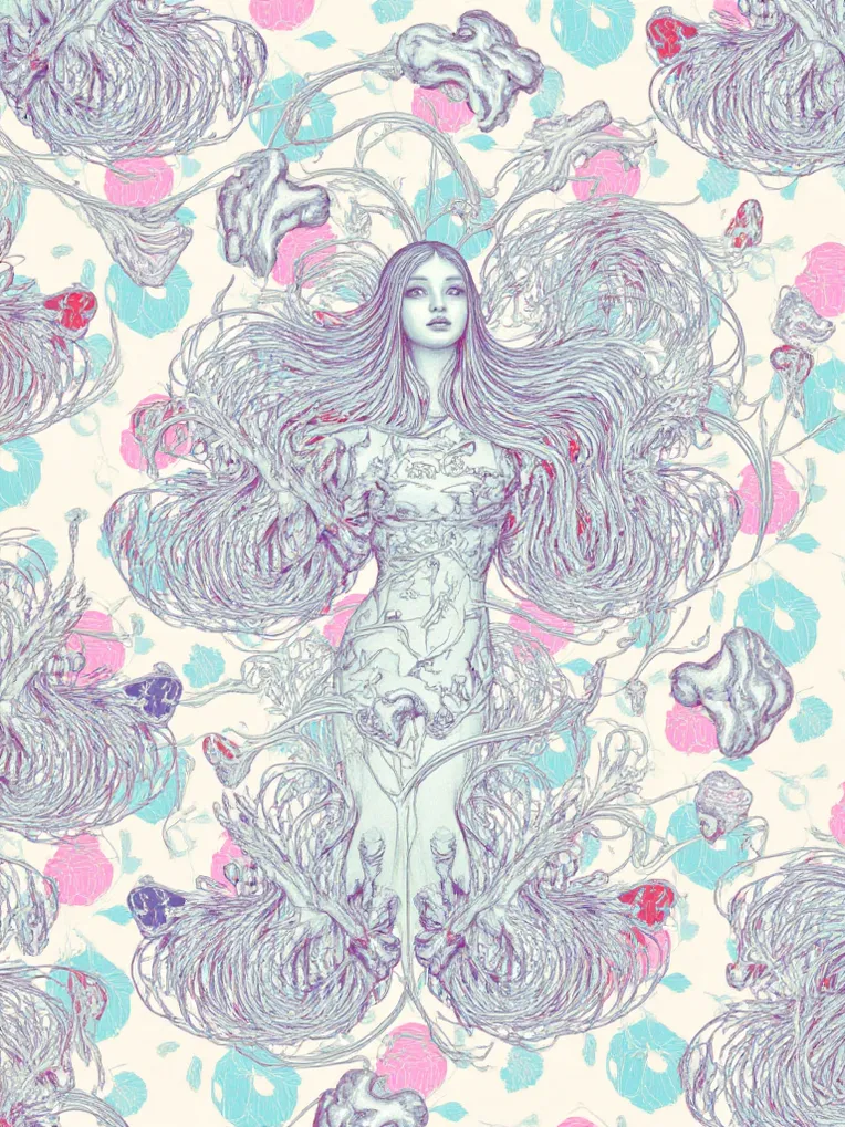 Flat Illustration,Girl,Object Enhance,LoRA,FLUX.1