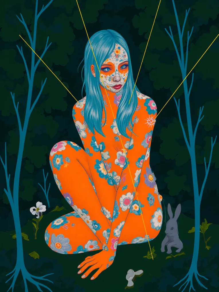 Flat Illustration,Girl,Object Enhance,LoRA,FLUX.1