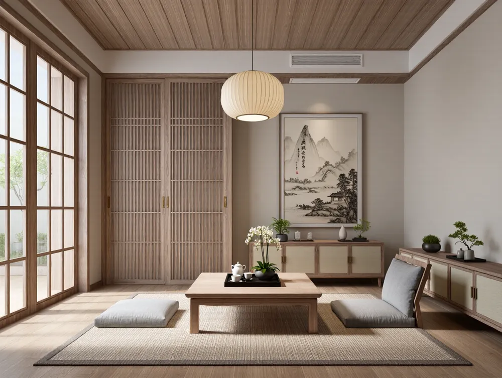 Qwen-image日式禅意风室内设计-LoRA-妙语-LiblibAI