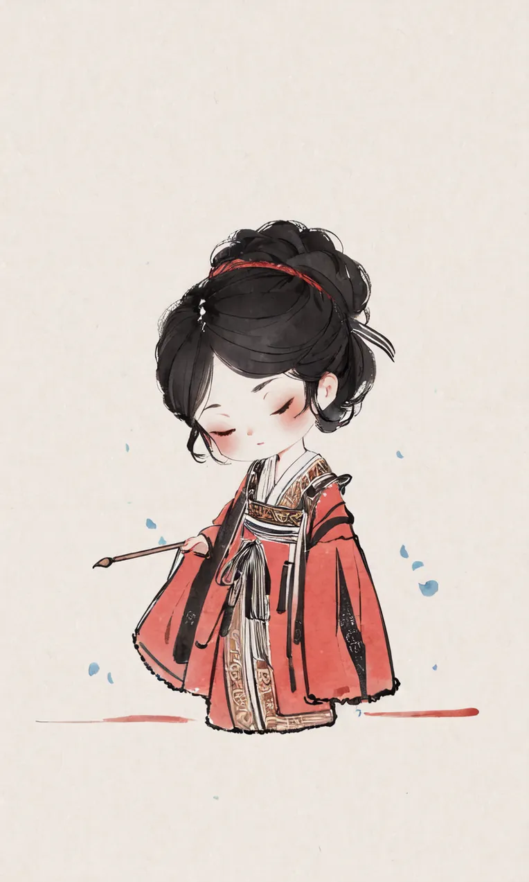 Chinese Style,Traditional Painting Media,Girl,LoRA,SD 1.5