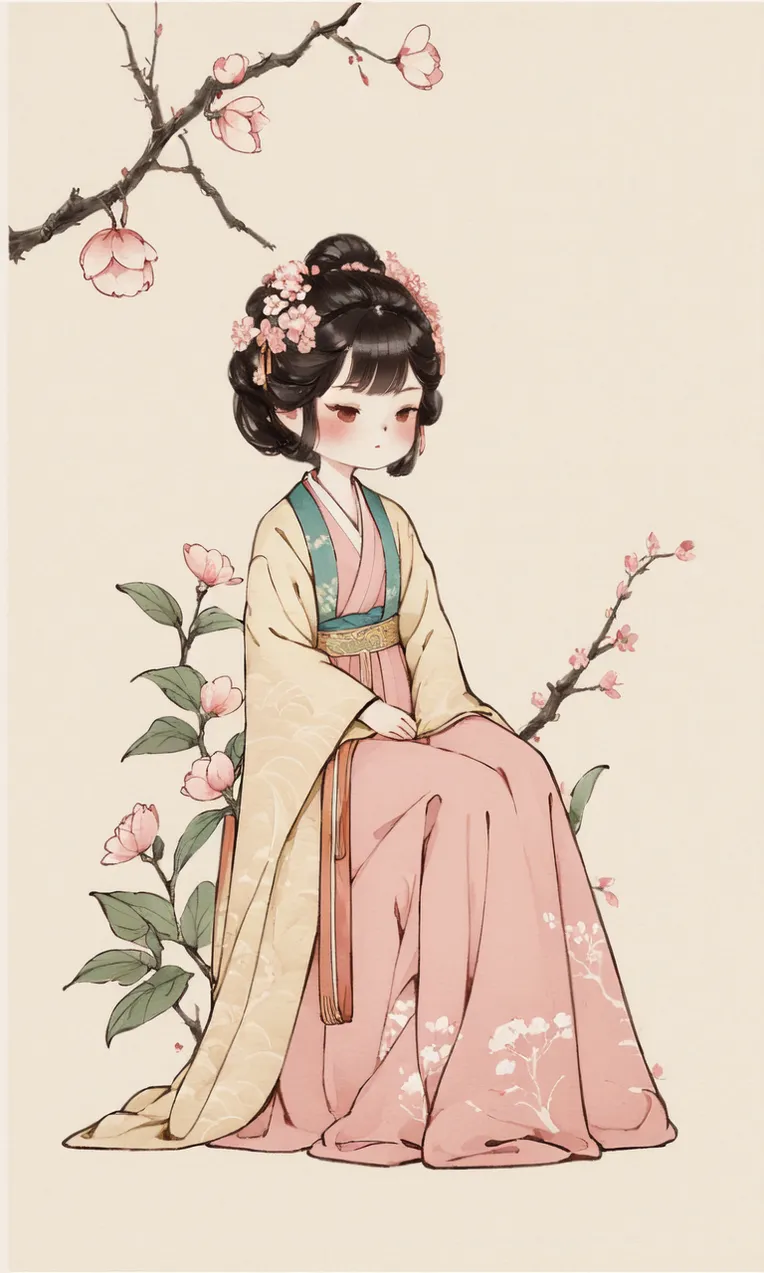 Chinese Style,Traditional Painting Media,Girl,LoRA,SD 1.5