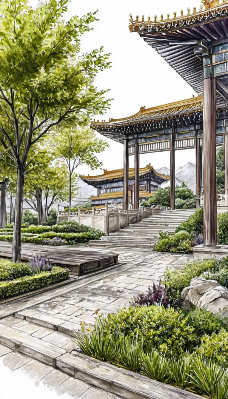 Classic Painting,Traditional Painting Media,Building,LoRA,SDXL