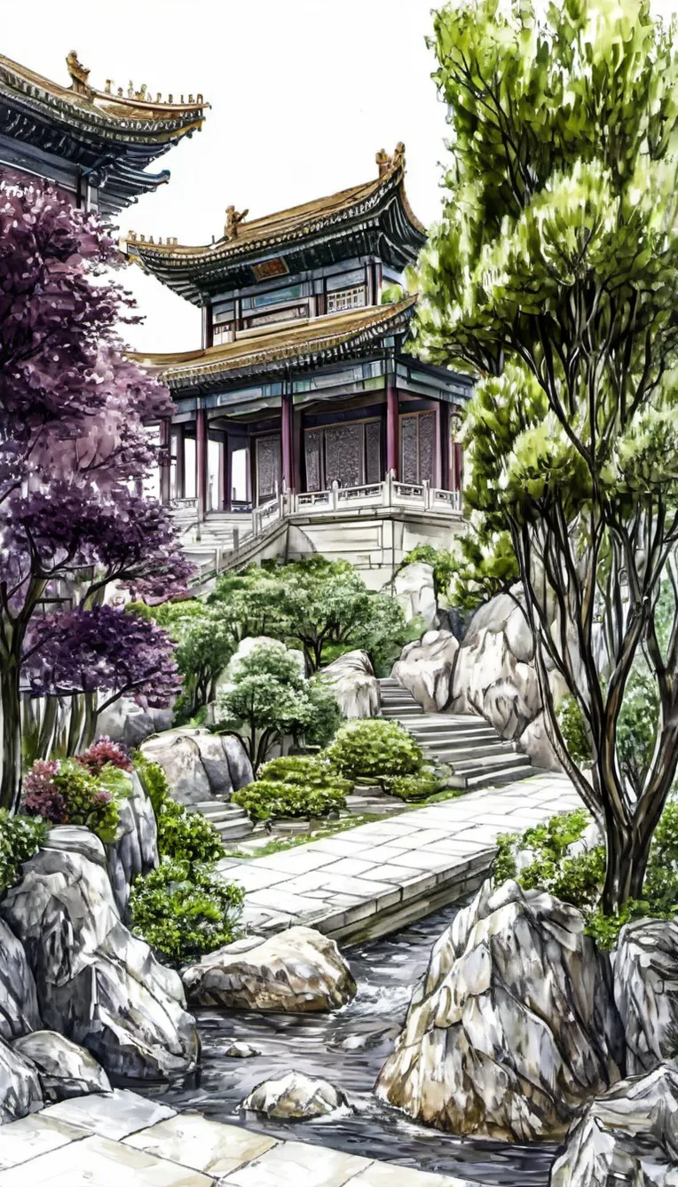 Classic Painting,Traditional Painting Media,Building,LoRA,SDXL