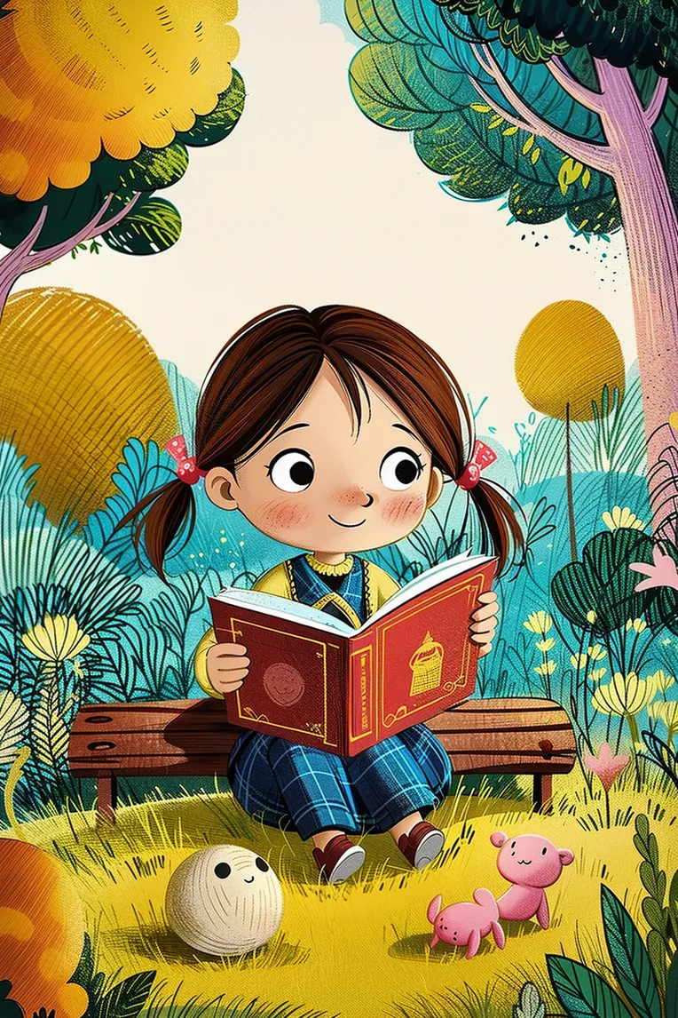 Hand-Drawn,Kids' Illustration,Girl,Checkpoint,SD 1.5
