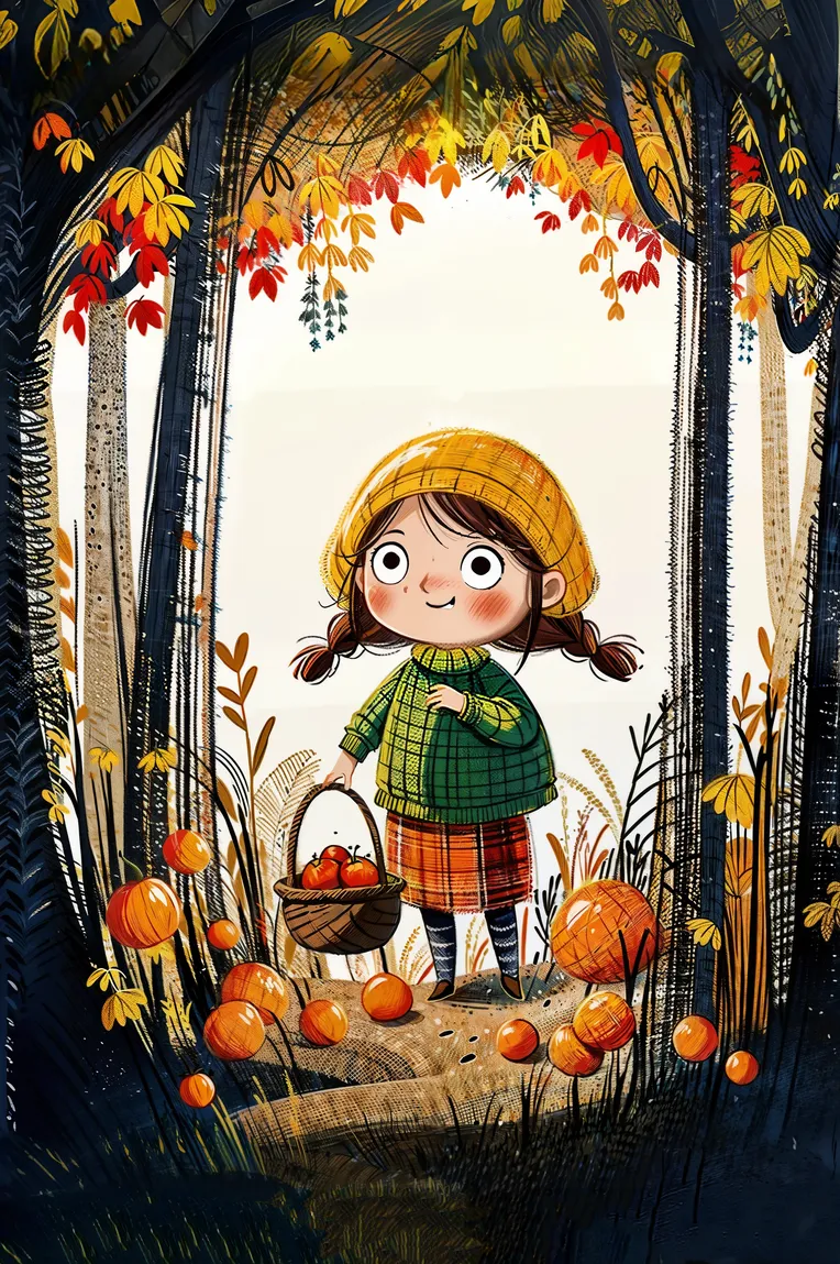 Hand-Drawn,Kids' Illustration,Girl,Checkpoint,SD 1.5