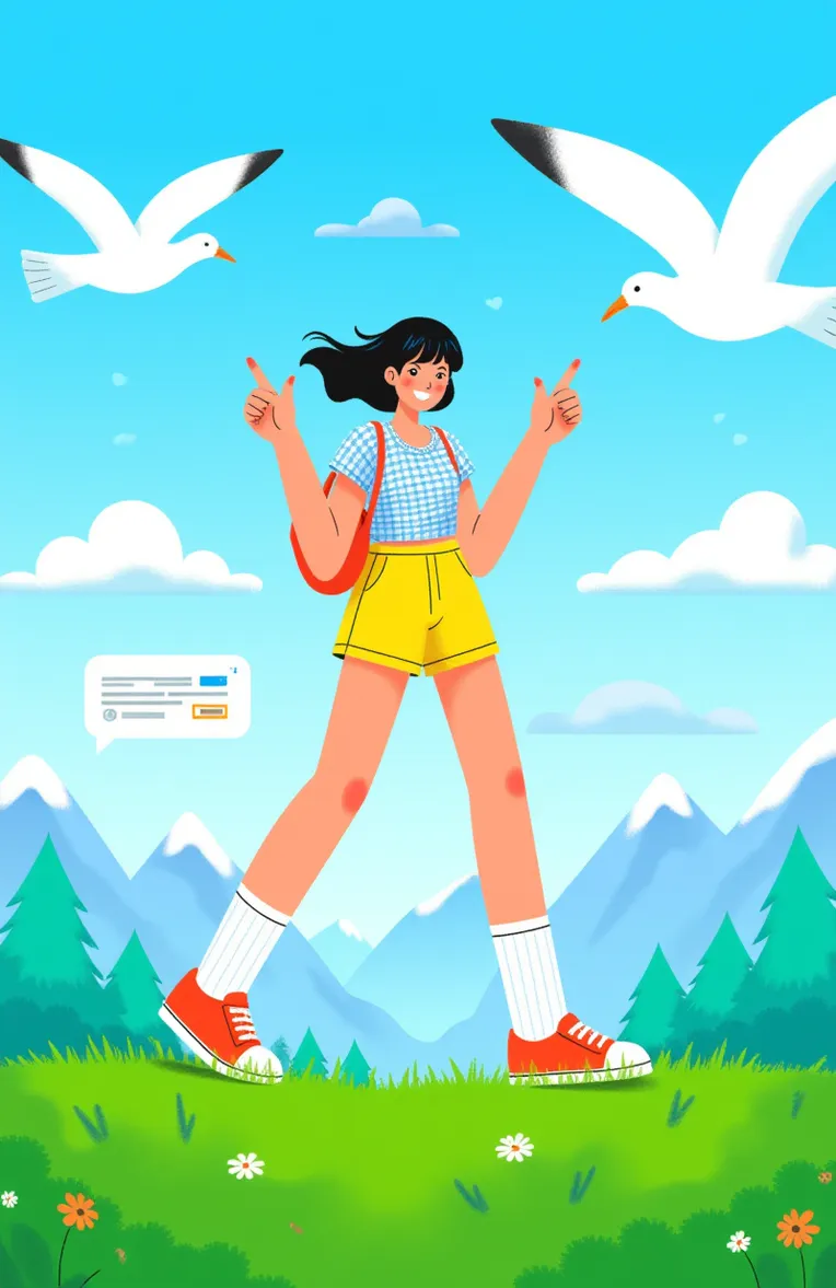 Flat Illustration,Girl,Style Boost,LoRA,FLUX.1