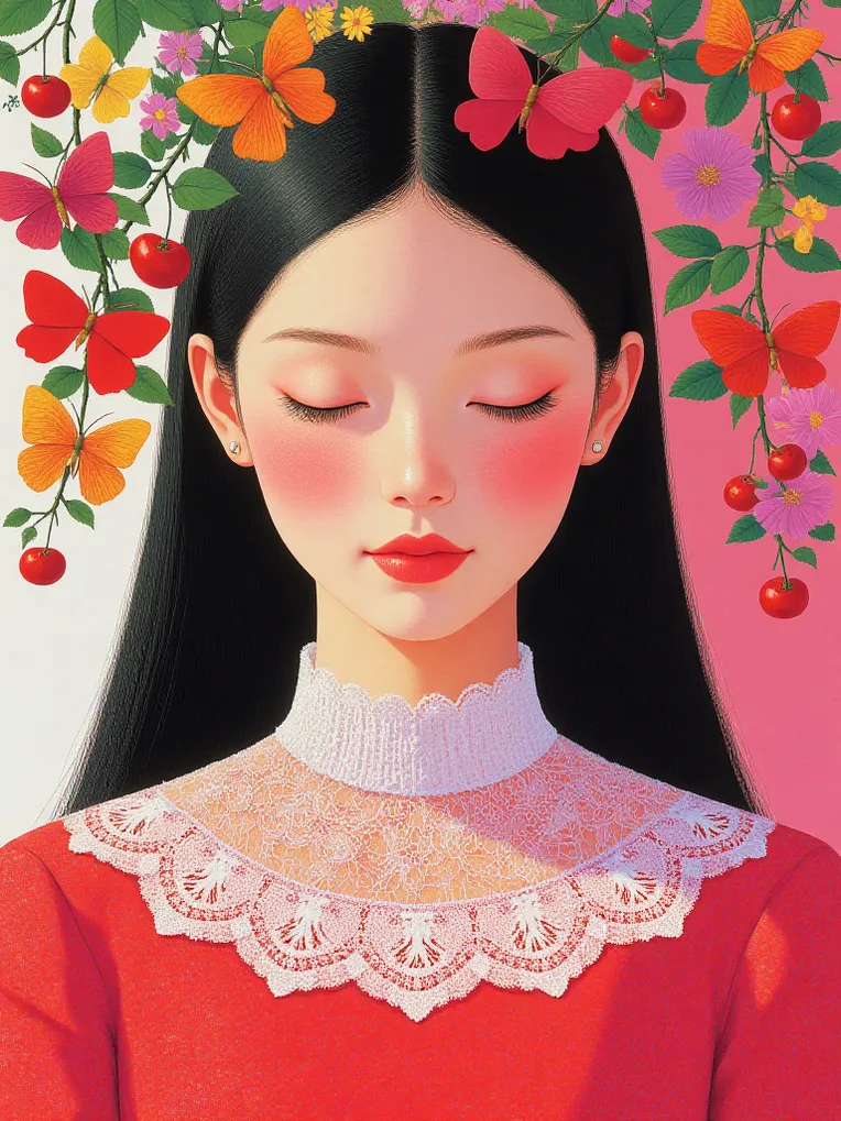 Flat Illustration,Girl,Style Boost,LoRA,FLUX.1