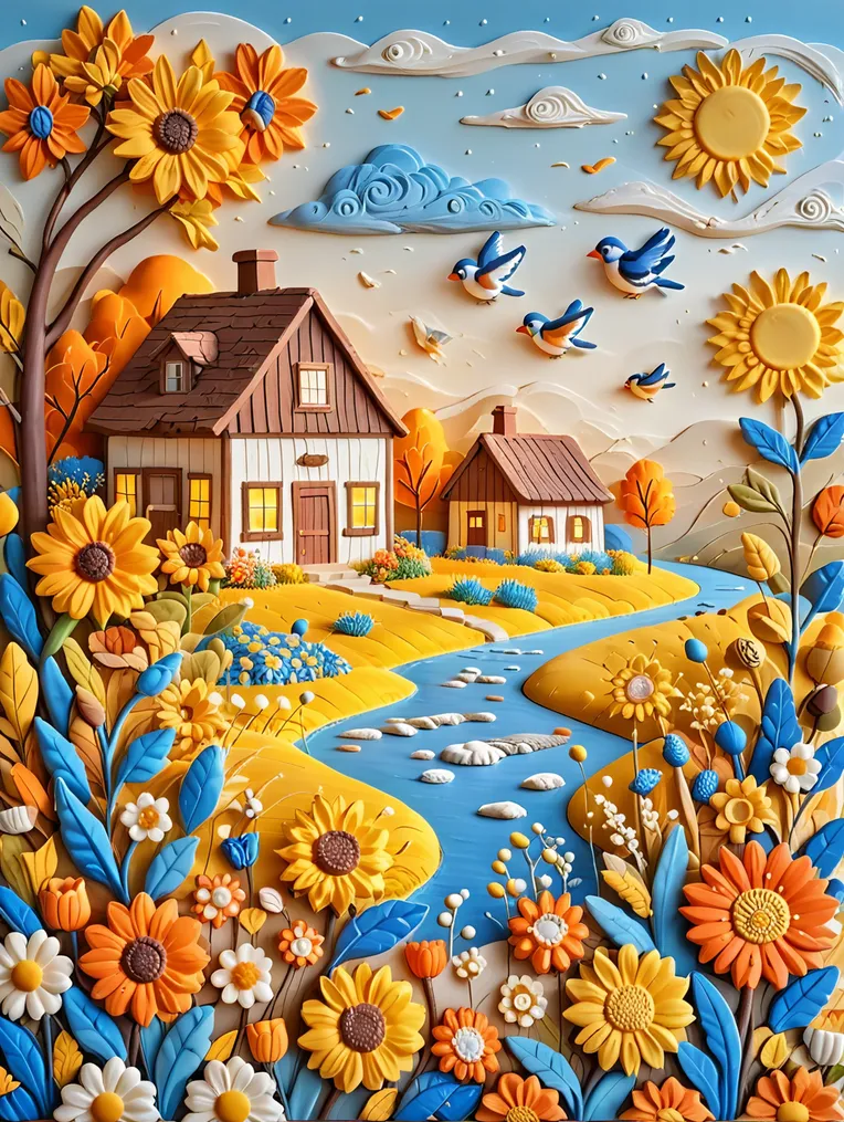 Traditional Painting Media,Building,Composition Control,LoRA,SDXL