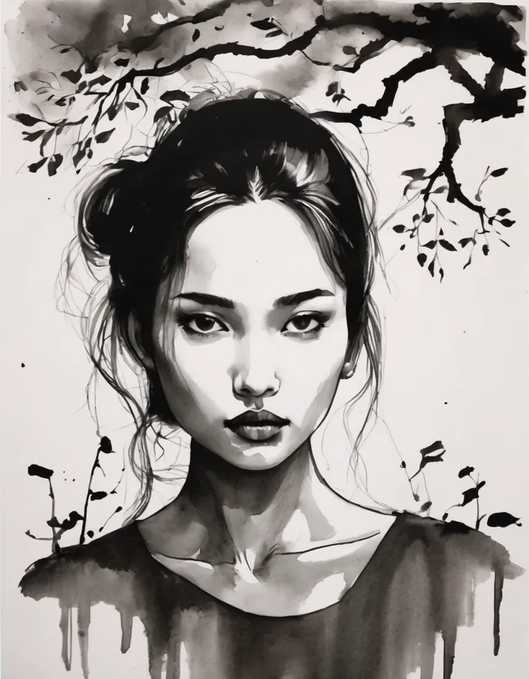 Chinese Style,Traditional Painting Media,Girl,LoRA,SDXL