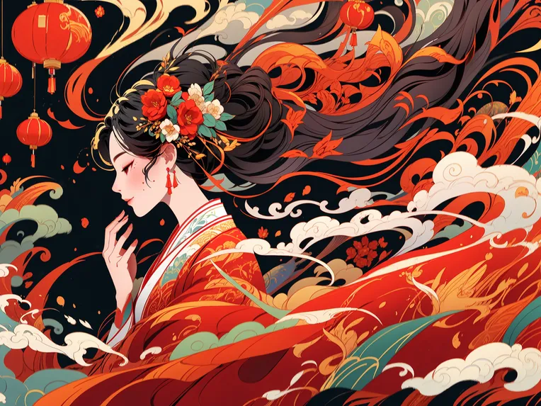 Chinese Style,Traditional Painting Media,Girl,LoRA,SD 1.5