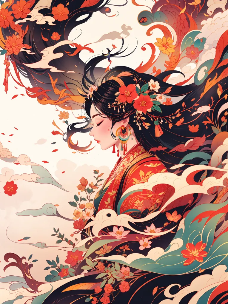 Chinese Style,Traditional Painting Media,Girl,LoRA,SD 1.5