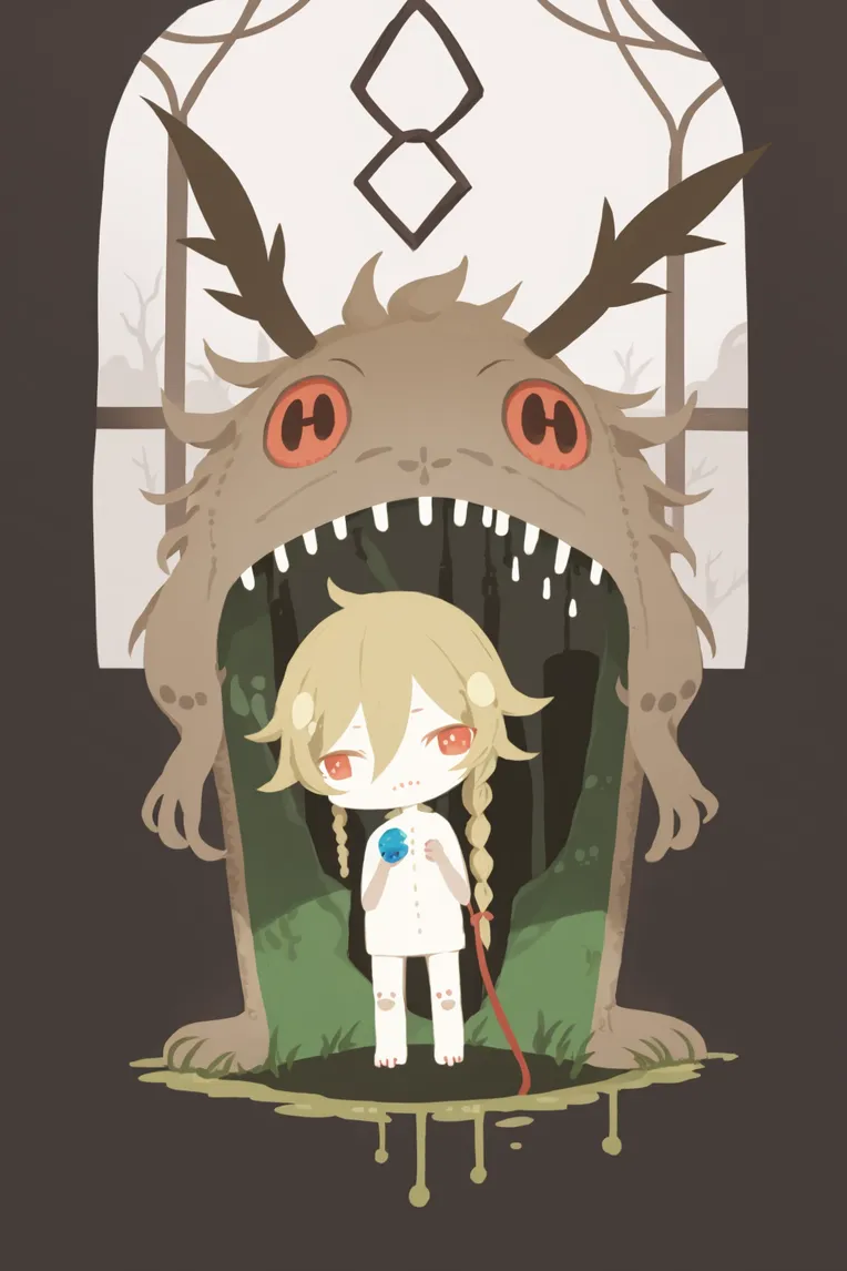 Flat,Flat Illustration,Girl,Checkpoint,SD 1.5