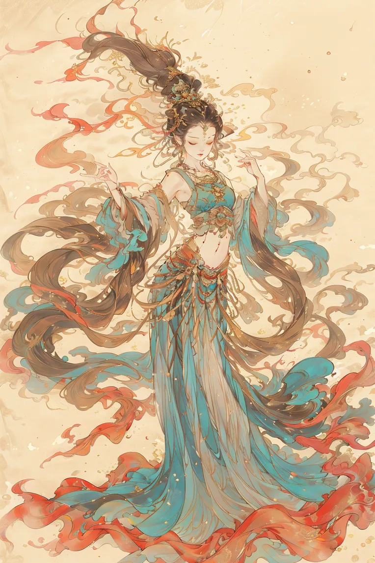 Chinese Style,Traditional Painting Media,Girl,LoRA,SD 1.5