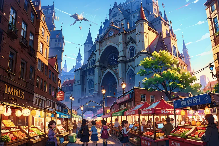 CGI style,Anime Scene,Building,LoRA,SD 1.5