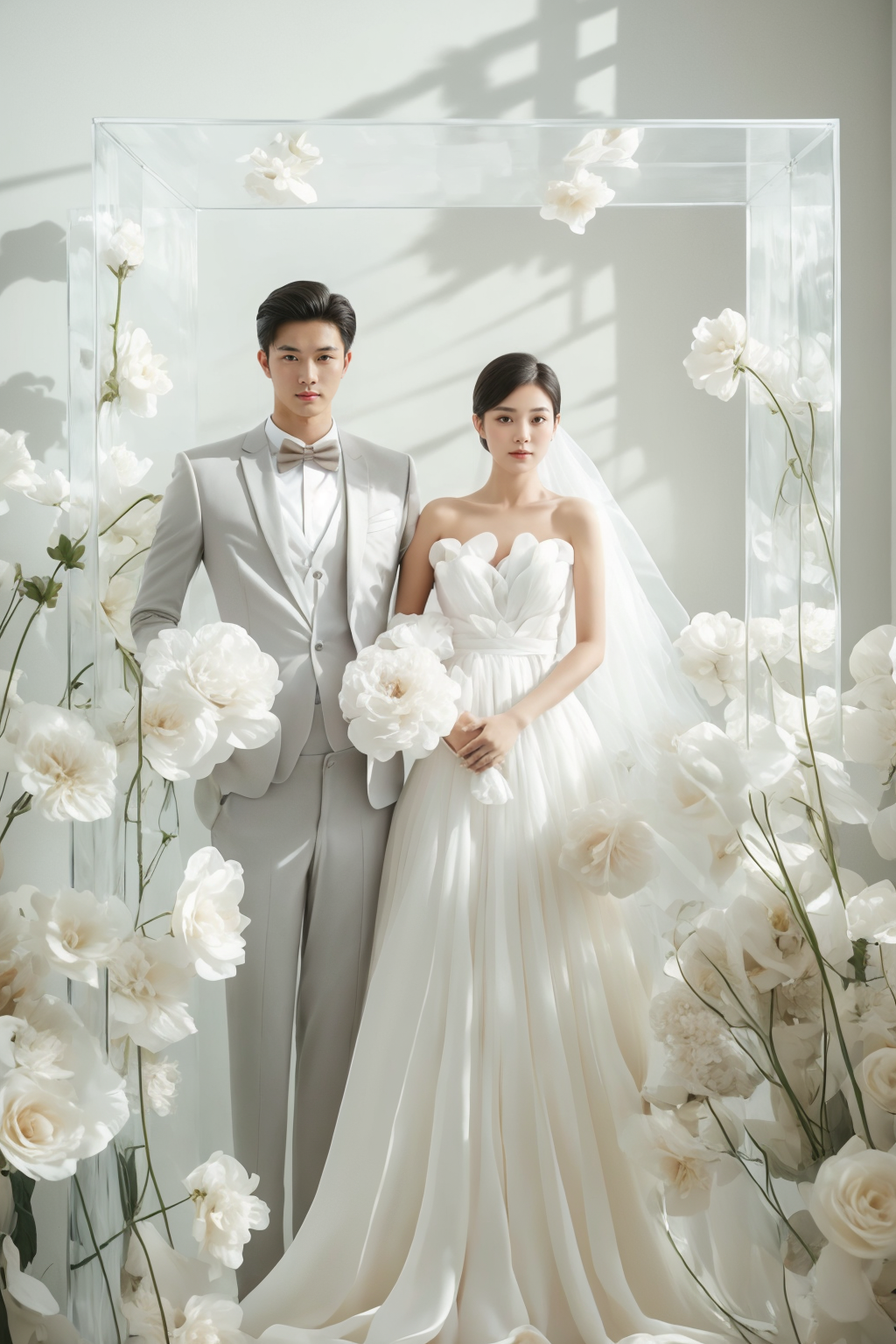 Mu Mu - White Silk Flower Cube Wedding Photoshoot [Available for Download for Couples]
