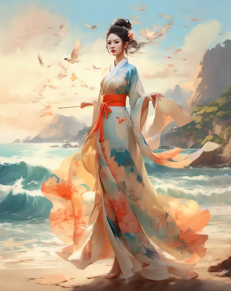 Traditional Painting Media,Girl,Style Boost,LoRA,SDXL