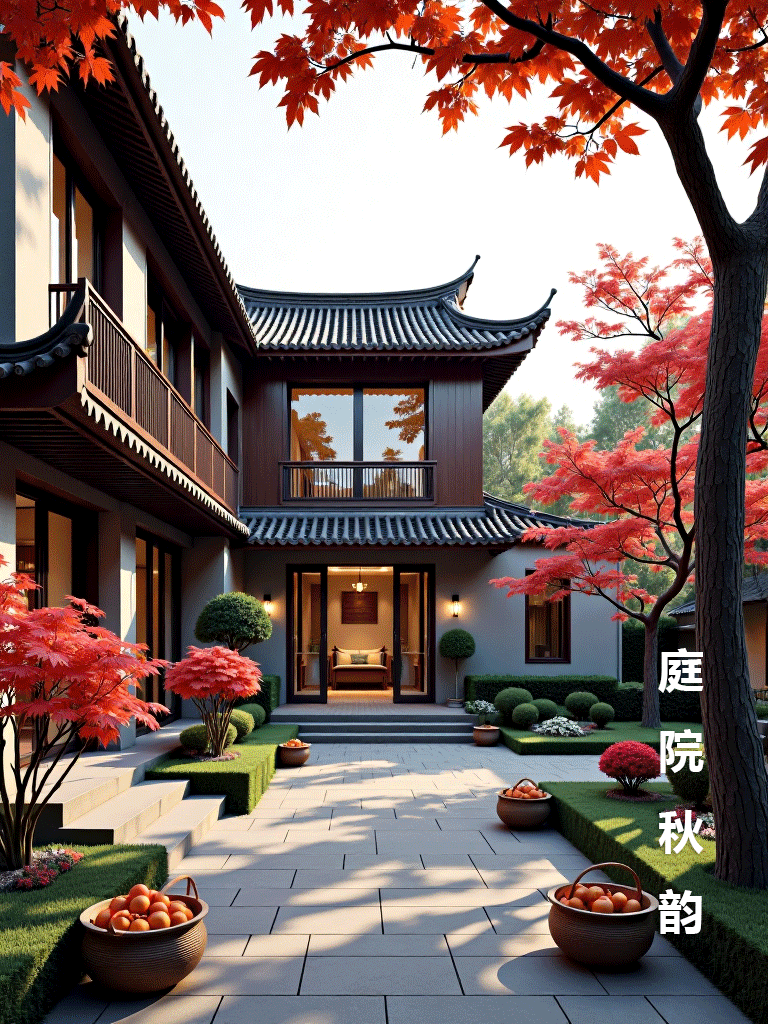 Autumn charm of a Chinese courtyard 中式庭院秋韵