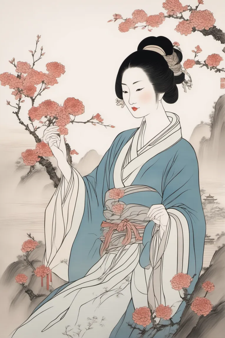 Chinese Style,Traditional Painting Media,Girl,LoRA,SDXL