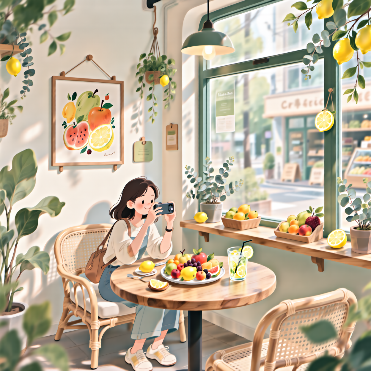 Morandi Color Illustration-Fresh Fruit Courtesy Fruit Shop 莫兰迪色系插画-鲜果礼遇水果店