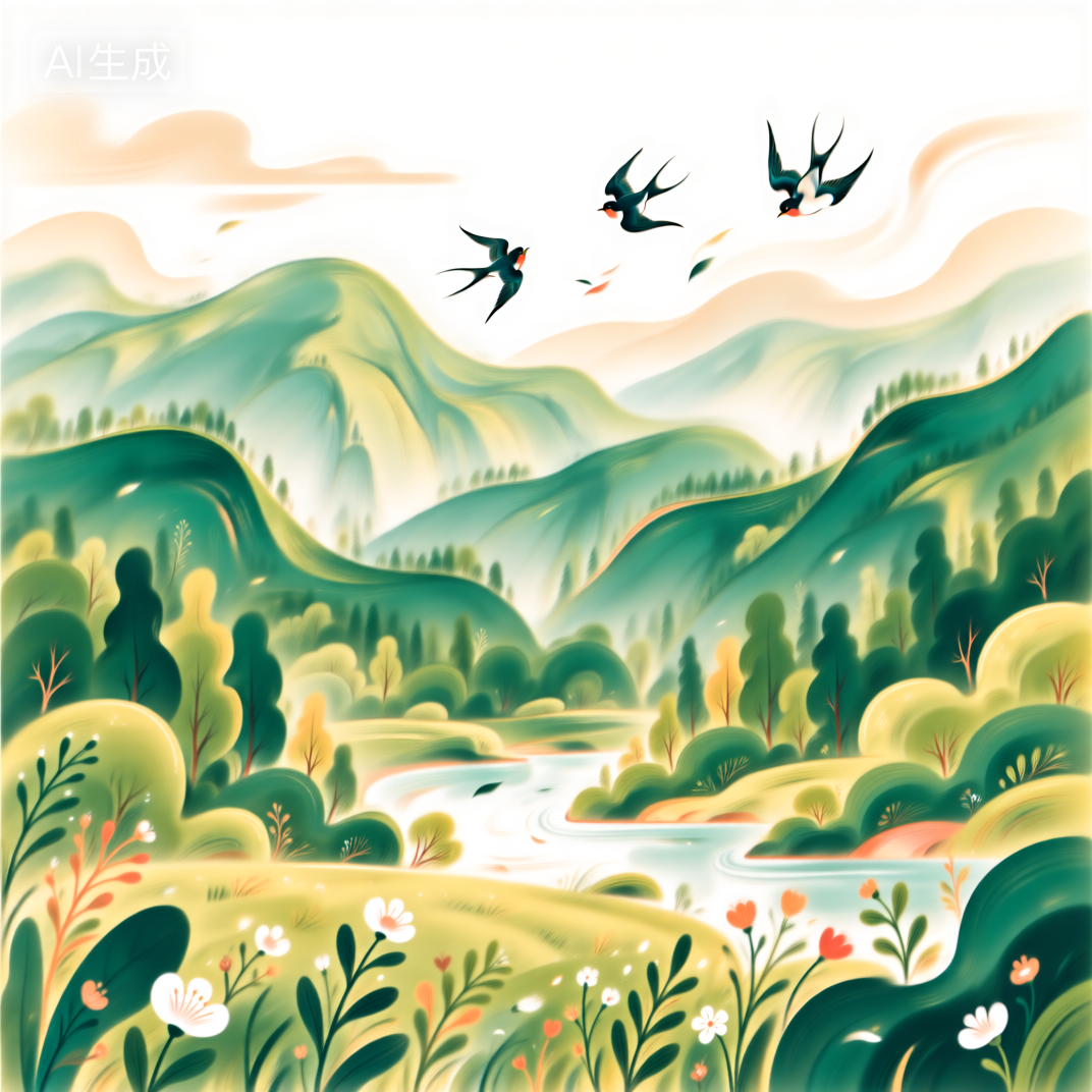 Serene landscape painting 静谧氛围风景画