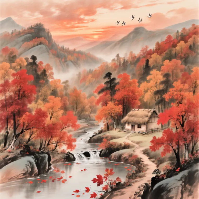 Traditional Painting Media,Object Enhance,Landscape,LoRA,