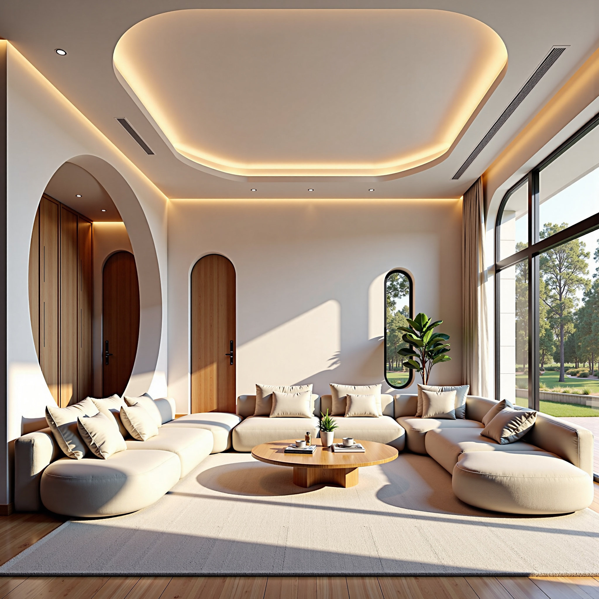 Warm and comfortable milk white living room design 温暖舒适奶白客厅设计