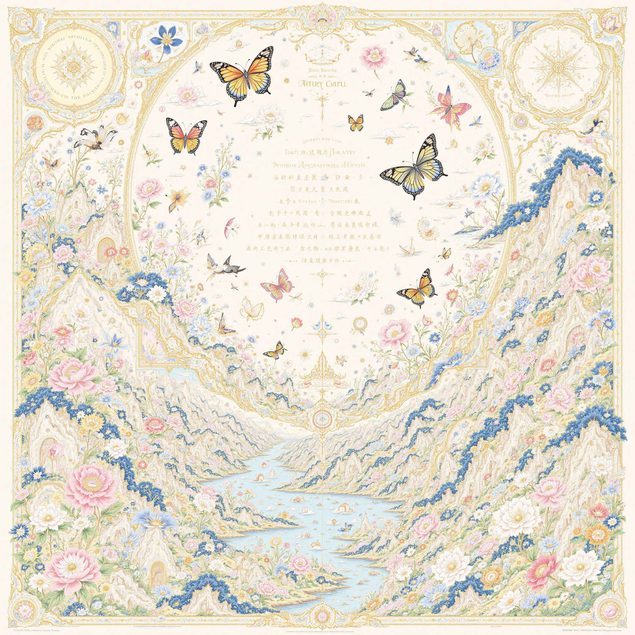 Chinese delicate illustration scarf Chinese delicate illustration scarf