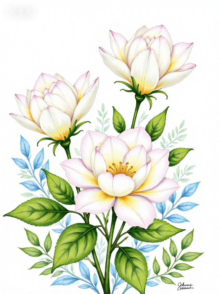 Watercolor floral design 水彩花卉设计