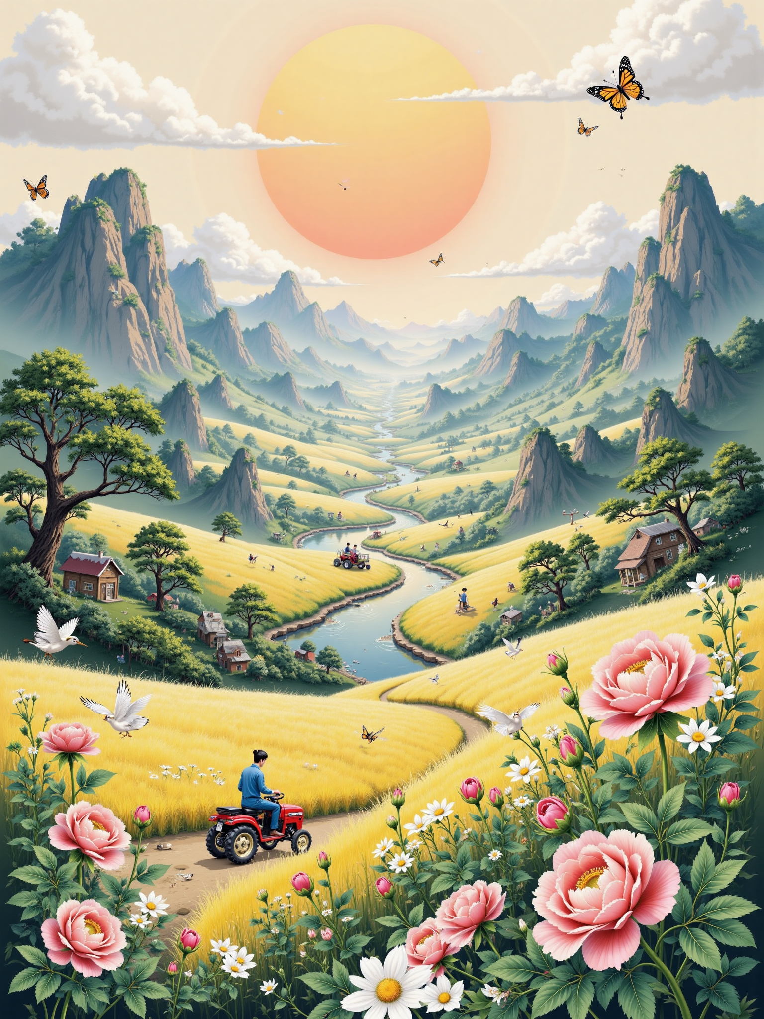 Spring Farming in Grain Rain 谷雨耕春图