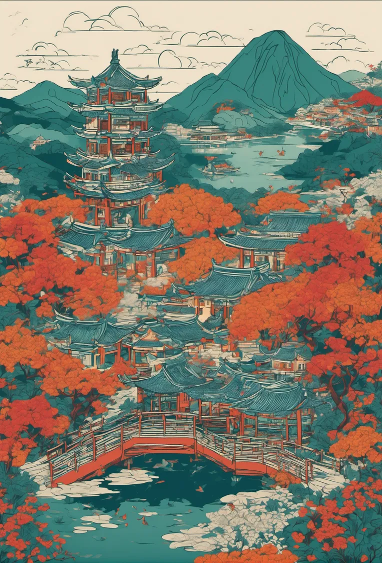 Chinese Style,Traditional Painting Media,Building,Checkpoint,SDXL