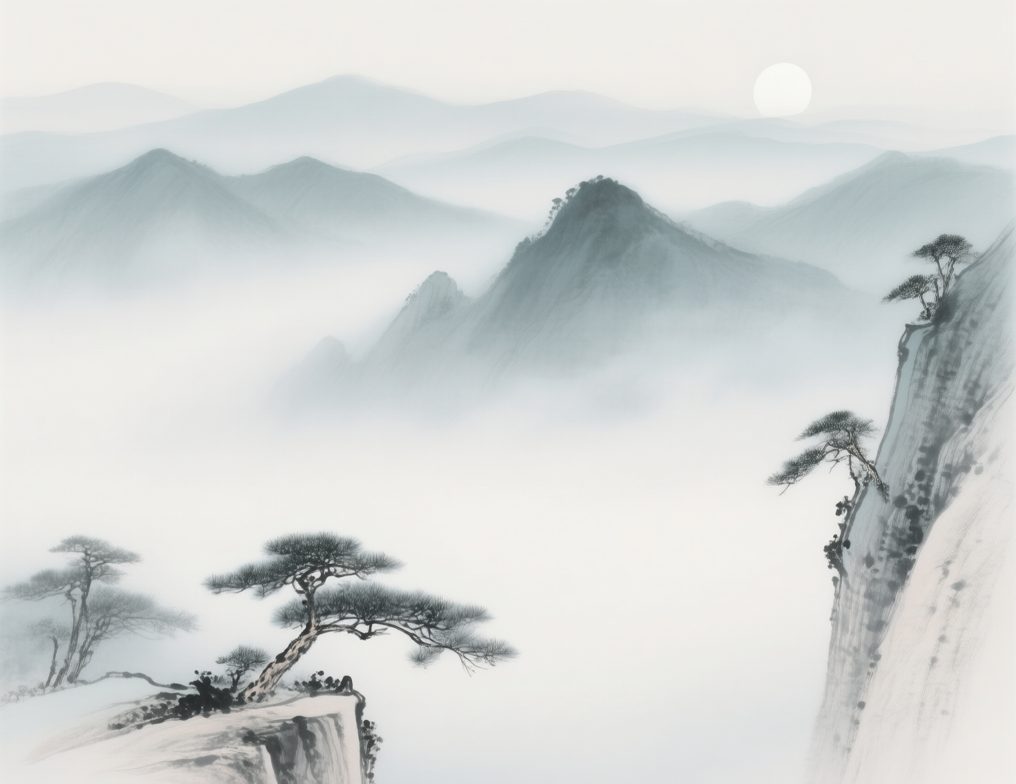 Chinese-style landscape artistic conception 国风山水意境画