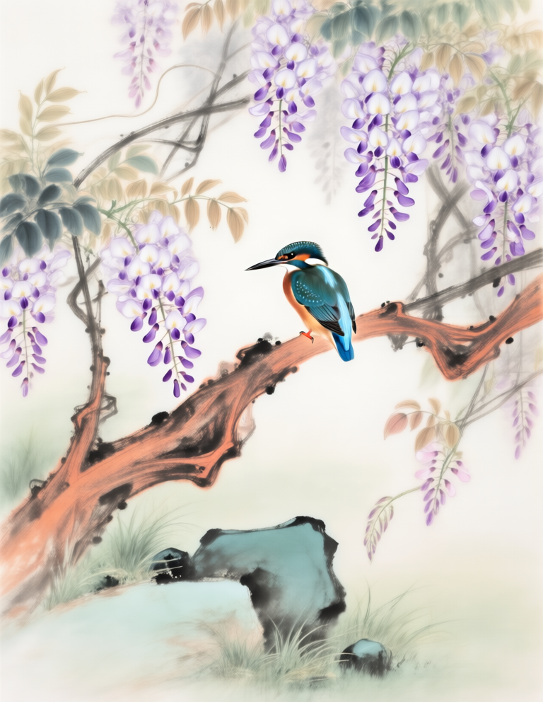 Chinese style gongbi colorful illustration 国风工笔多彩插画