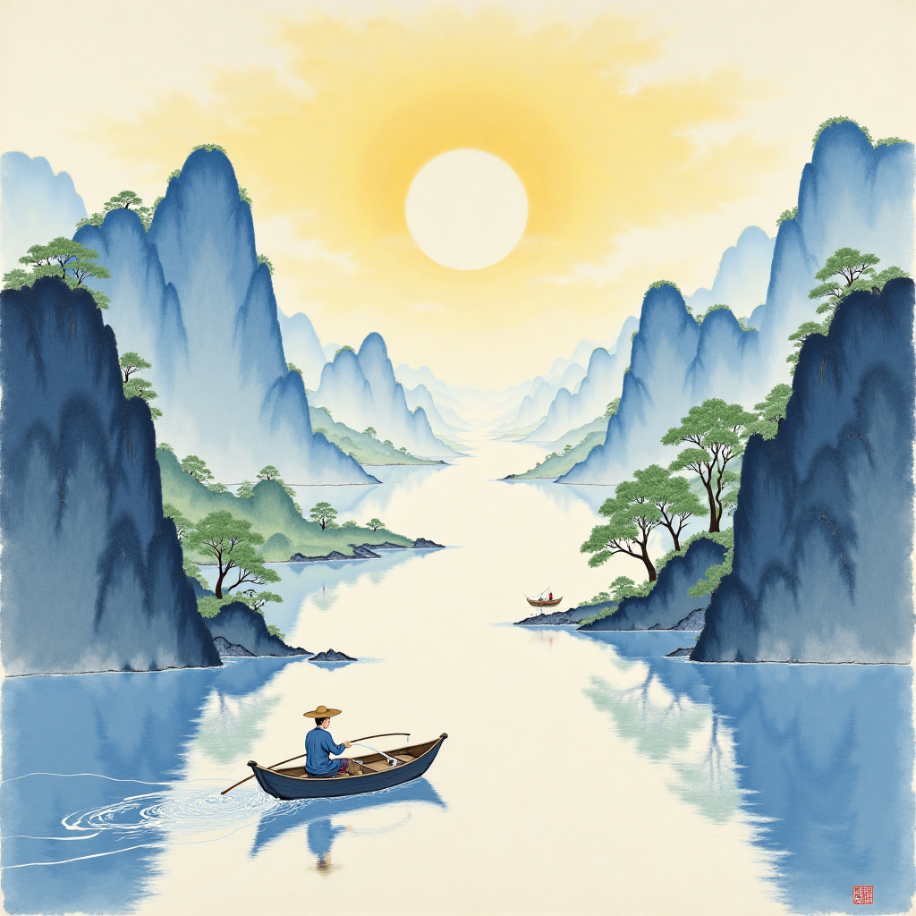 Light ink wash in Chinese painting 淡墨晕染中国画