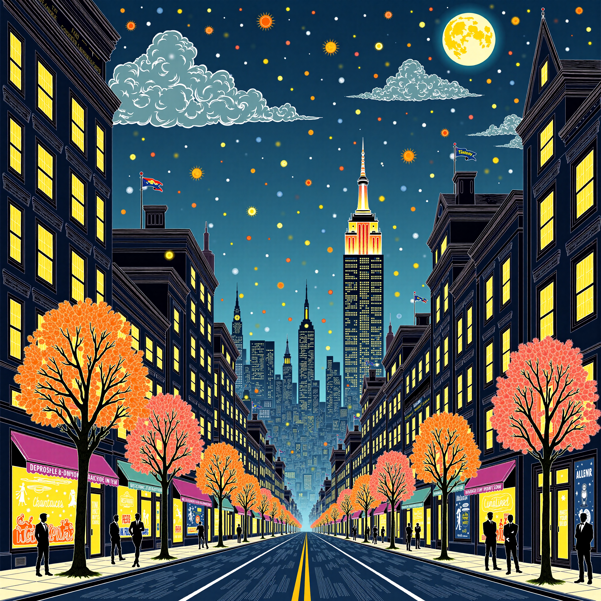   Artistic pointillism illustration design 艺术风点彩插画设计
