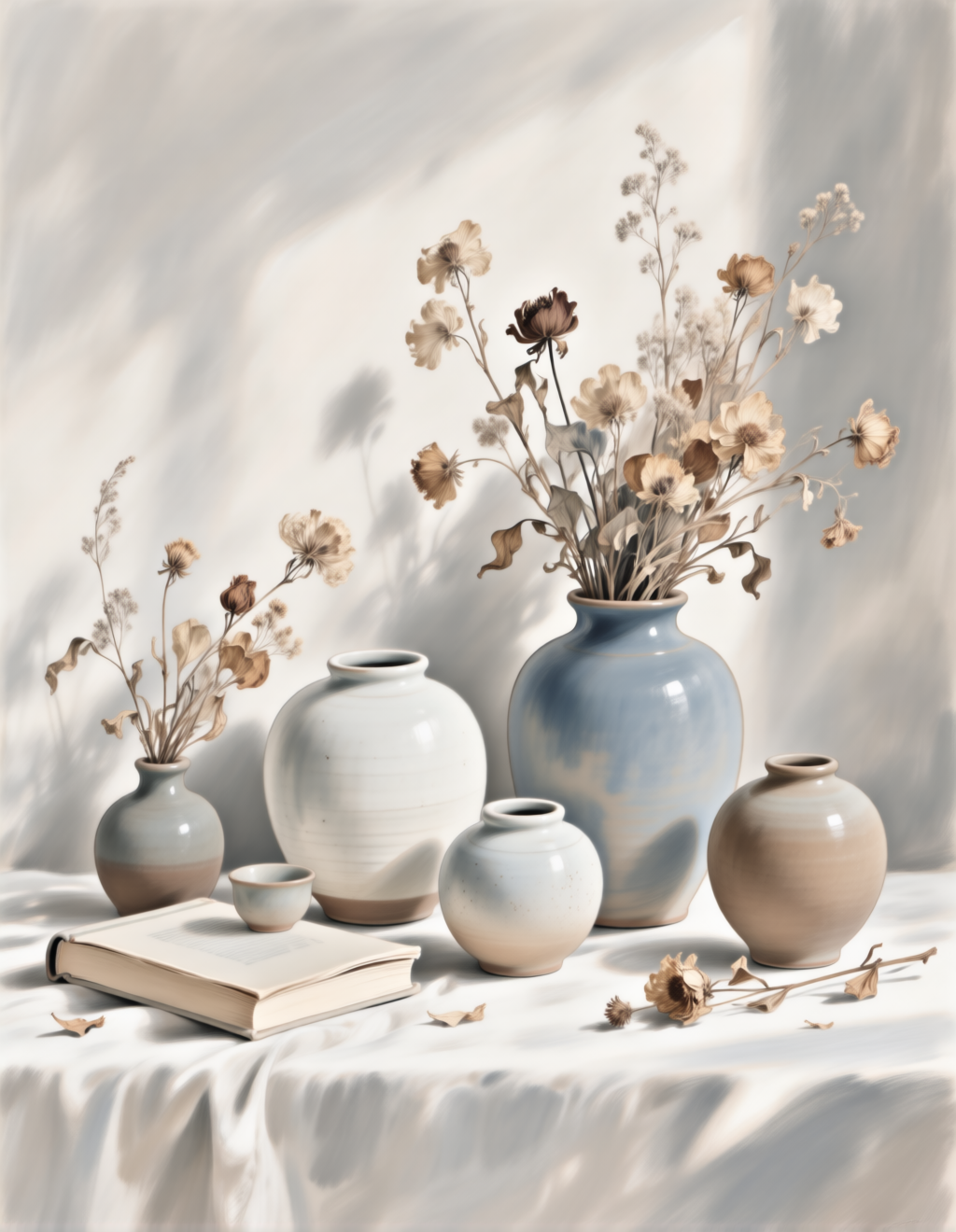   Morandi color palette illustration 莫兰迪色系插画