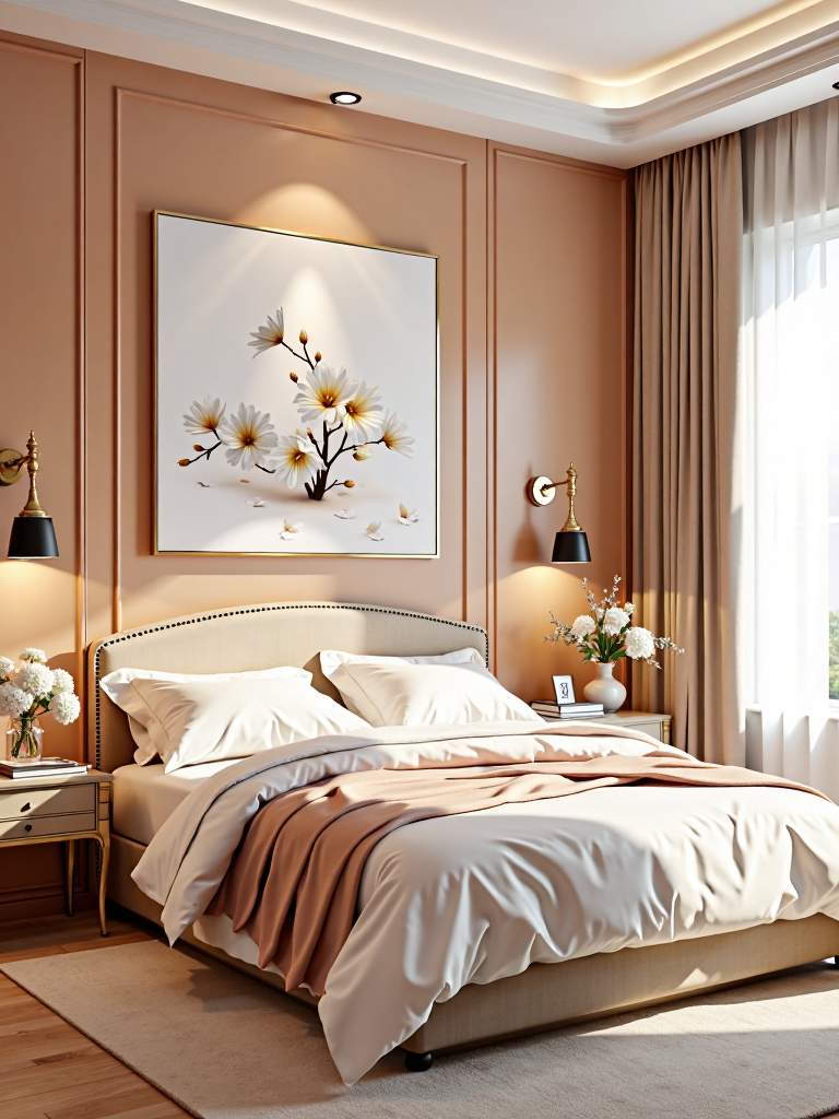 Modern light luxury master bedroom 现代轻奢主卧