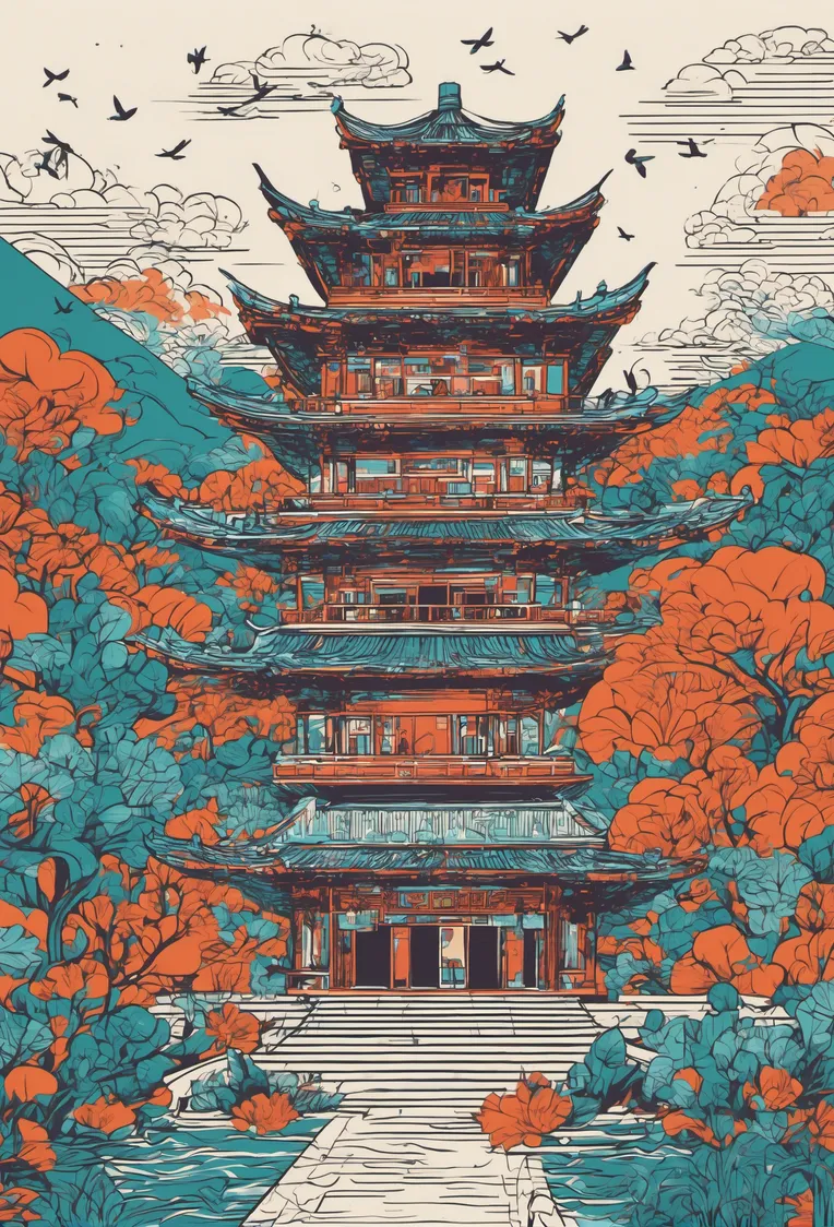 Chinese Style,Traditional Painting Media,Building,Checkpoint,SDXL