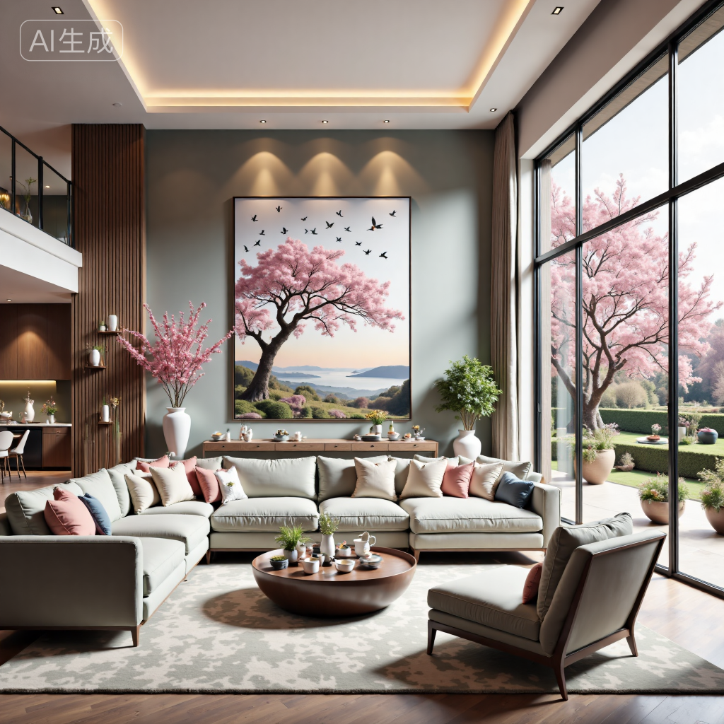 Modern minimalist romantic living room 现代简约浪漫客厅