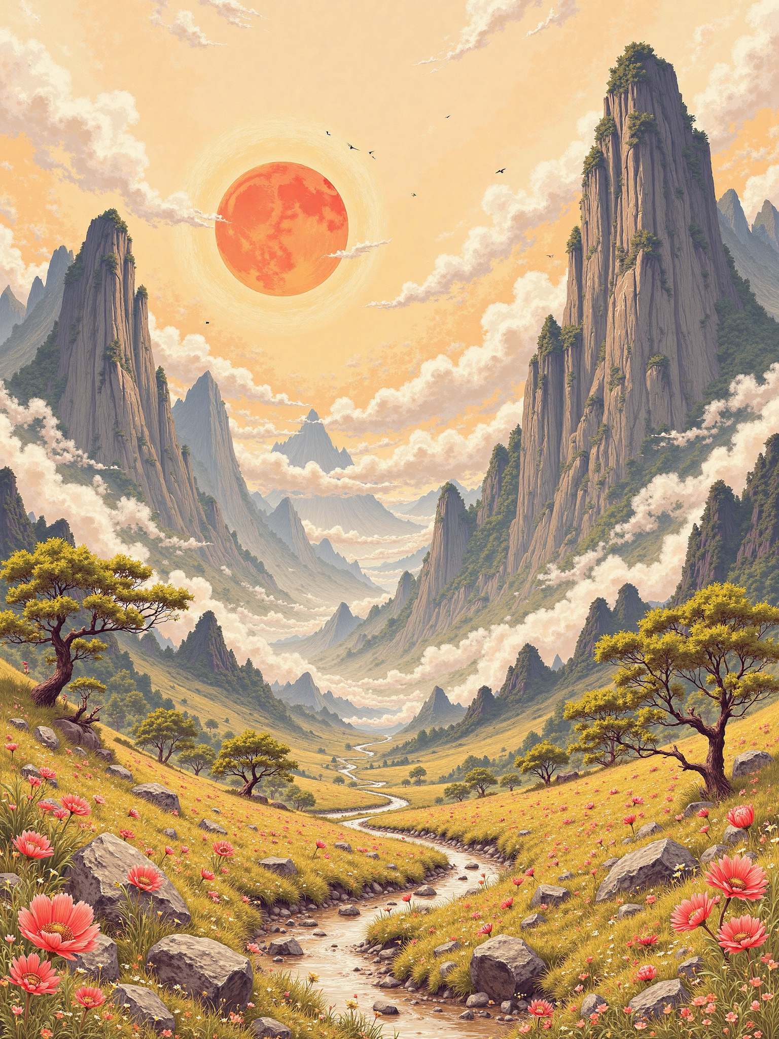 Dry brush vintage art painting 干笔复古艺术画面