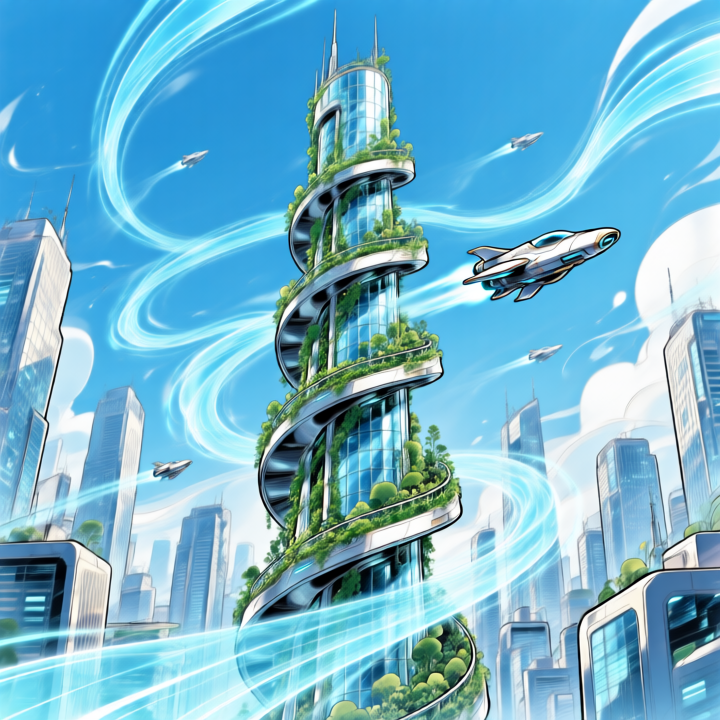 Futuristic City Illustration 未来感城市插画