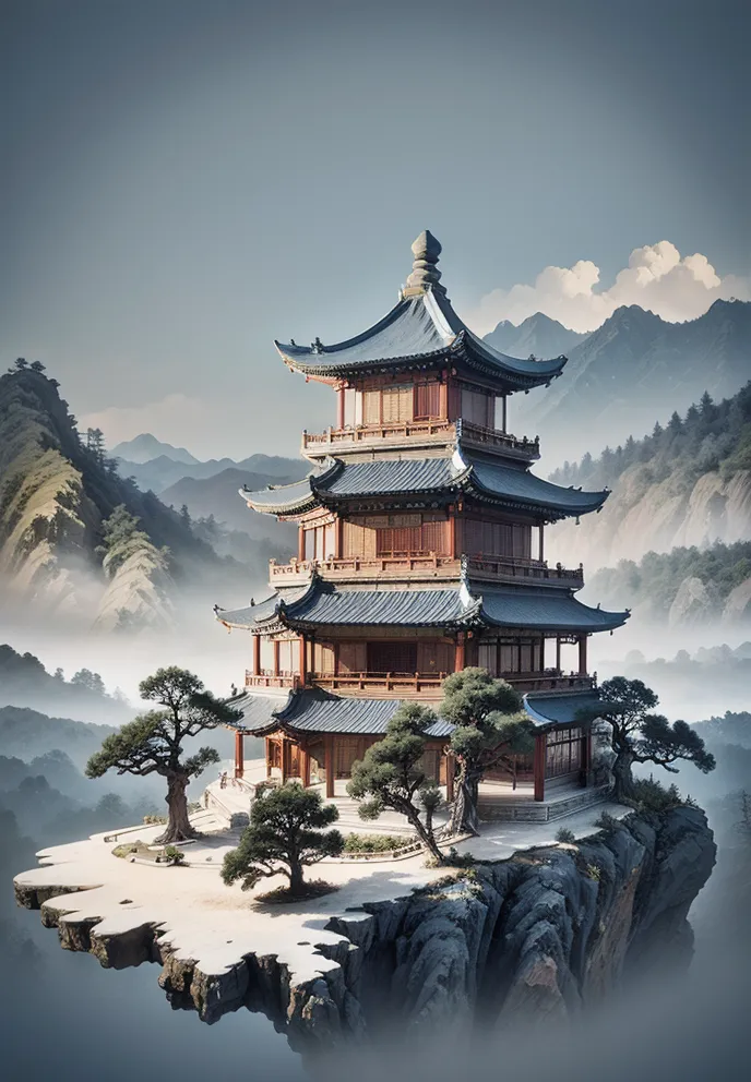 Chinese Style,Traditional Painting Media,Building,Checkpoint,SD v2.1