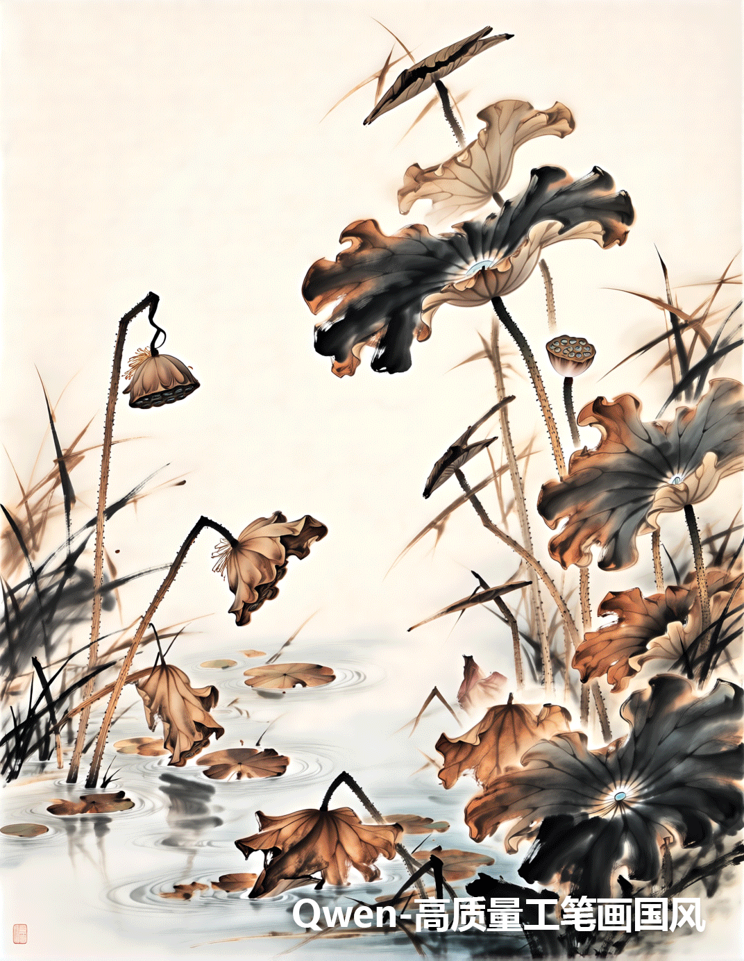 Qwen-High Quality Chinese Style, Qwen-高质量工笔画国风
