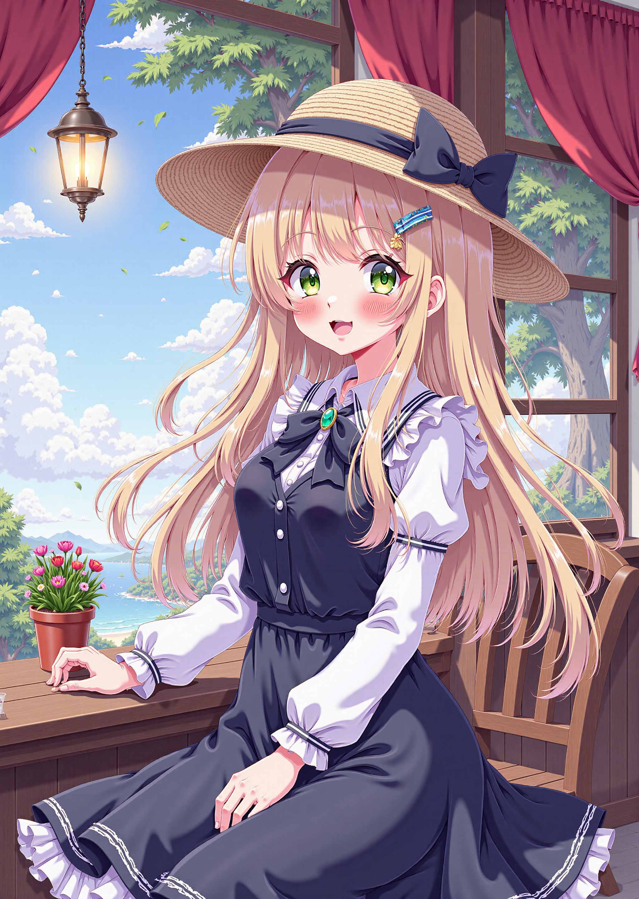   Girl holiday anime style 假日动漫风格