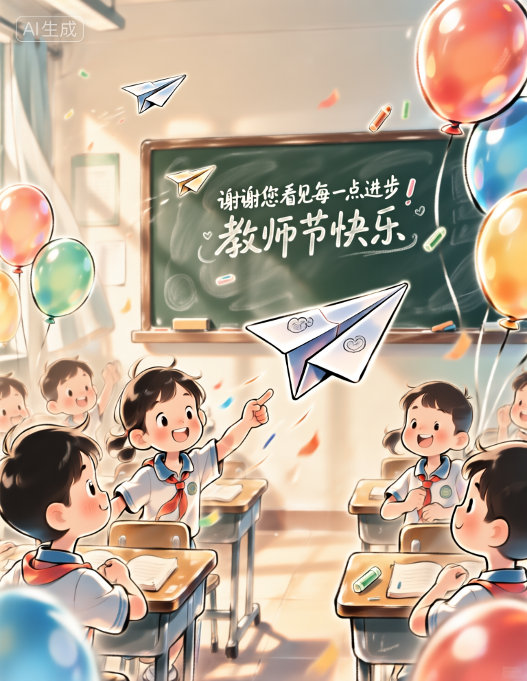 Teacher's Day illustration style poster image 教师节插画风海报画面