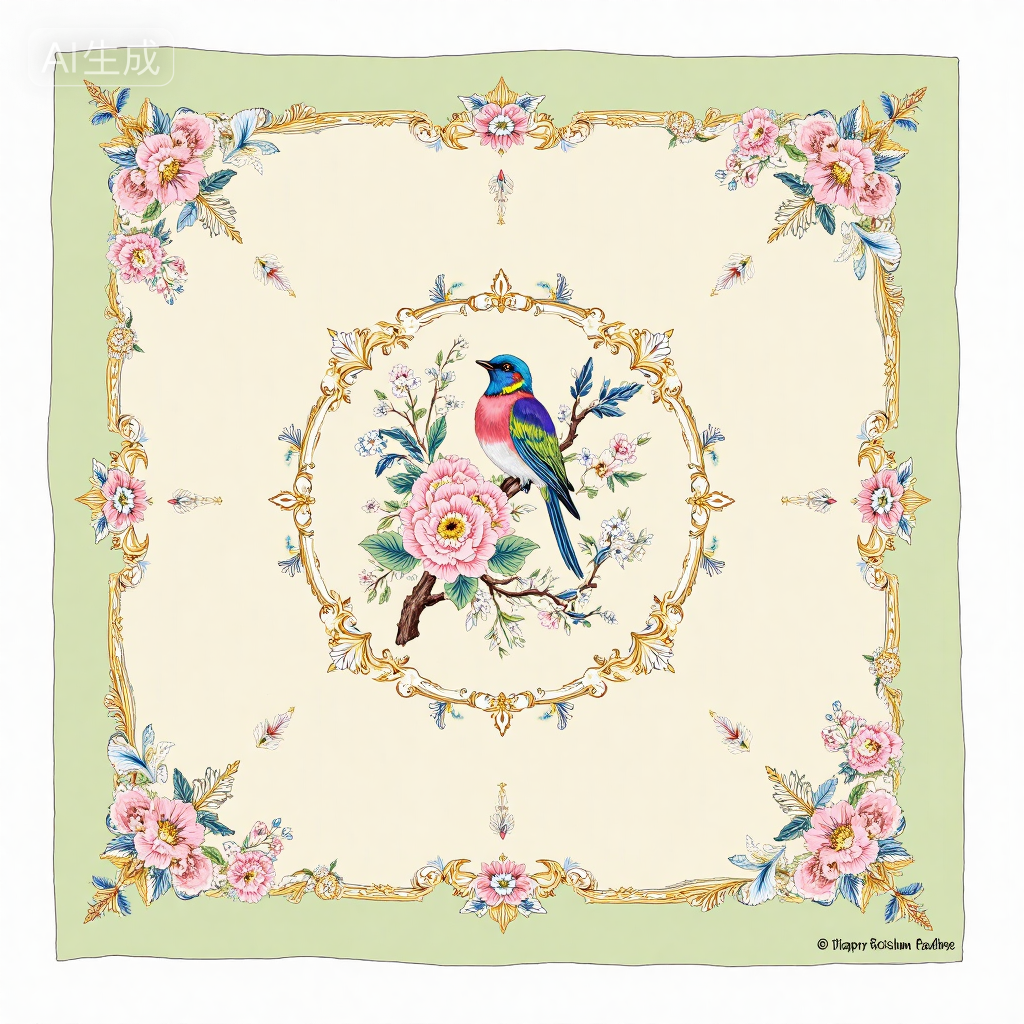 High-end colorful silk scarf design 彩色高档丝巾设计