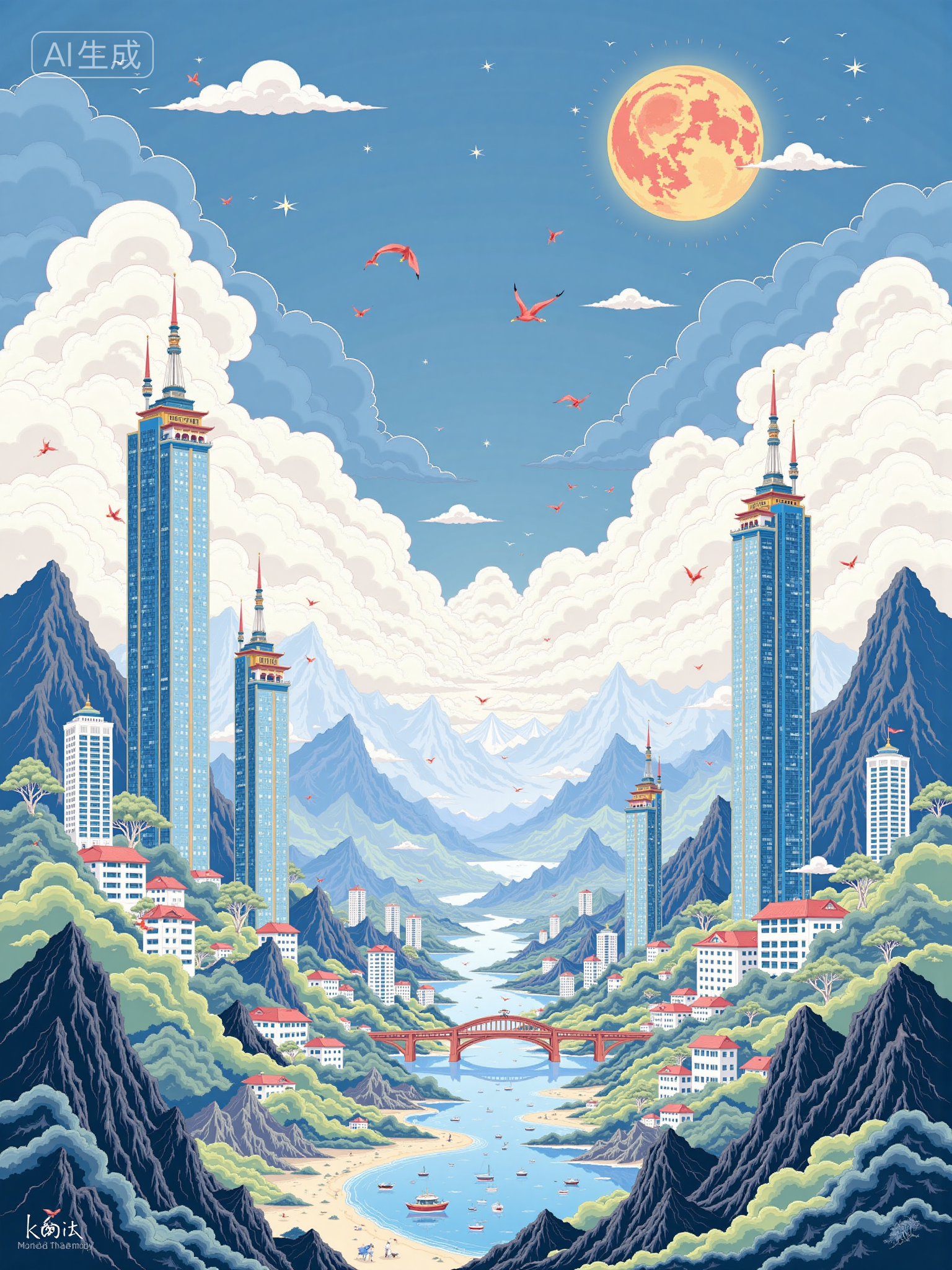 Shenzhen city vector illustration 深圳城市矢量插画